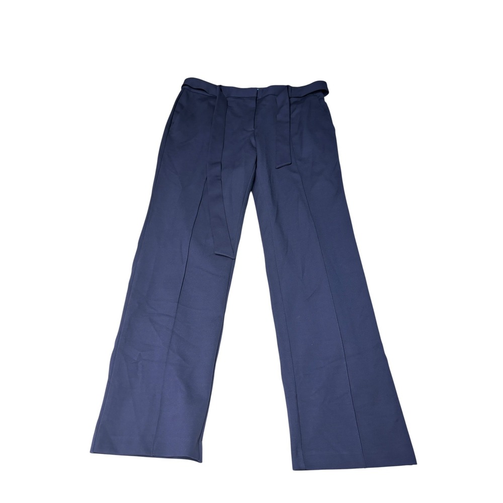 J.McLaughlin Navy Blue High Rise  Belted Trousers Pants Womens Size 12 ‎ W35 L30